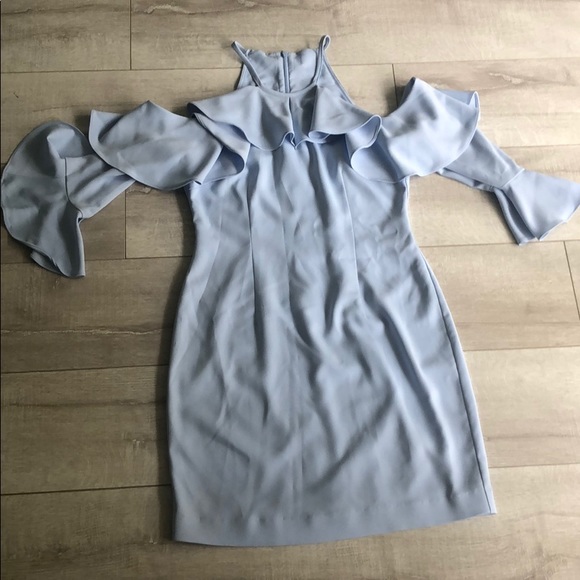 Ruffle cold shoulder high neck dress - Picture 2 of 2